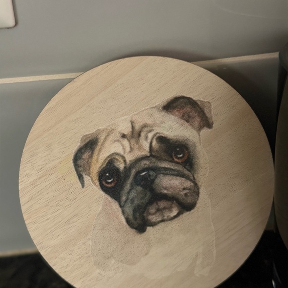 Pug Dog Rain Sand + Paws Jar Candle - Picture 2 of 3